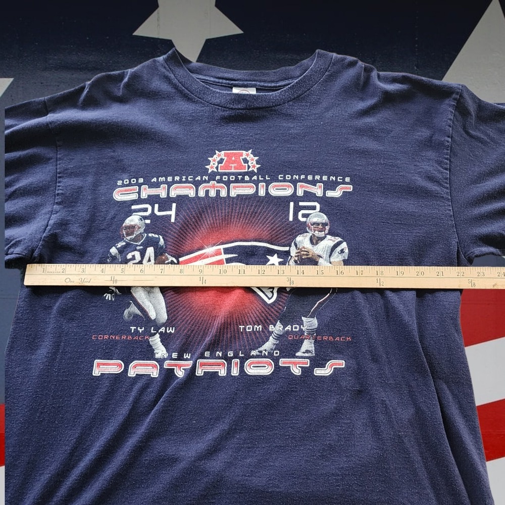 Vintage '03 New England Patriots 2003 AFC Champions Longsleeve Shirt Brady Team - Picture 10 of 11